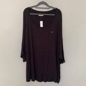 NEW Maurices jersey knit black long‎ sleeve tunic length stretch pullover top